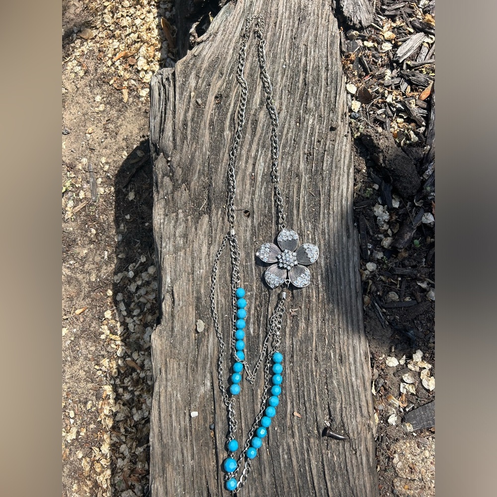 Turquoise and Black Beaded Necklace